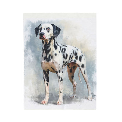 Dalmatian Velvet Plush Blanket — Soft Watercolor Dog Throw for Pet Lovers