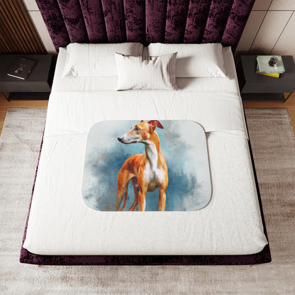 The Azawakh  West African sighthound Sherpa Blanket — Cozy Watercolor Dog Throw