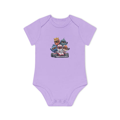Baby Bodysuit — Cute Racing Kart Crew Graphic Organic Infant One-Piece