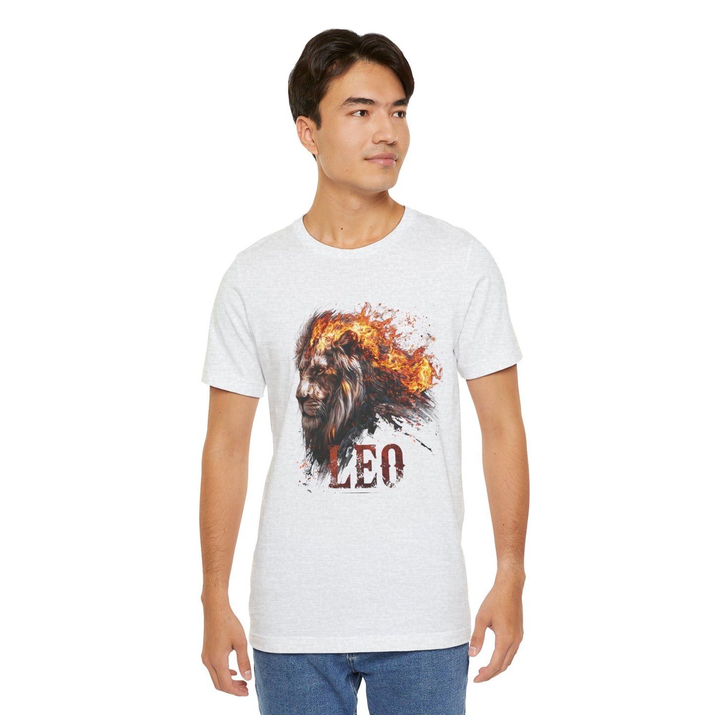 Leo Fire Lion Zodiac T‑Shirt — Bold Flaming Lion Graphic Tee for Leo Birthday