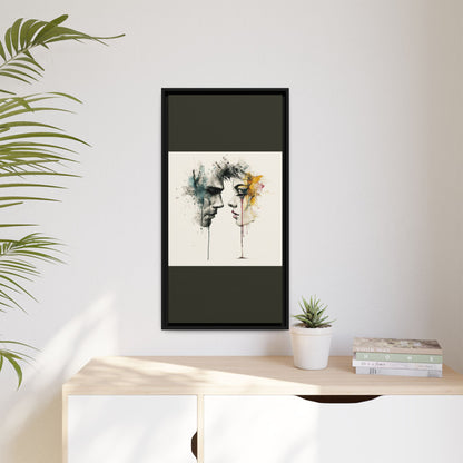 Framed Matte Canvas Art — Abstract Watercolor Faces Wall Print