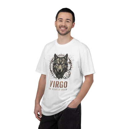 Virgo Wolf T-Shirt for Him — "The Heart of Order" Zodiac Tee