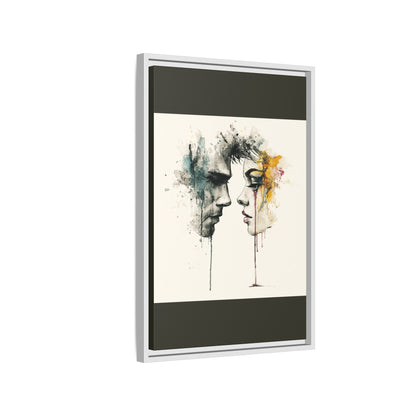 Framed Matte Canvas Art — Abstract Watercolor Faces Wall Print
