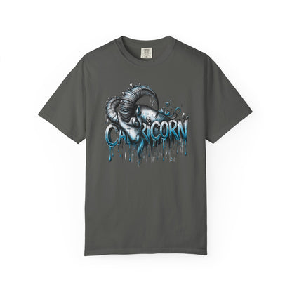 Capricorn-Zodiac Graphic Tee (Goat Horn Illustration)