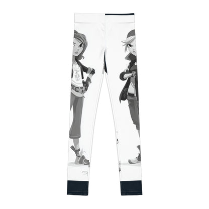 Girls Youth Character Print Leggings — Black & White Gamer Girls AOP