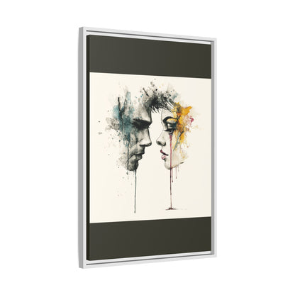 Framed Matte Canvas Art — Abstract Watercolor Faces Wall Print