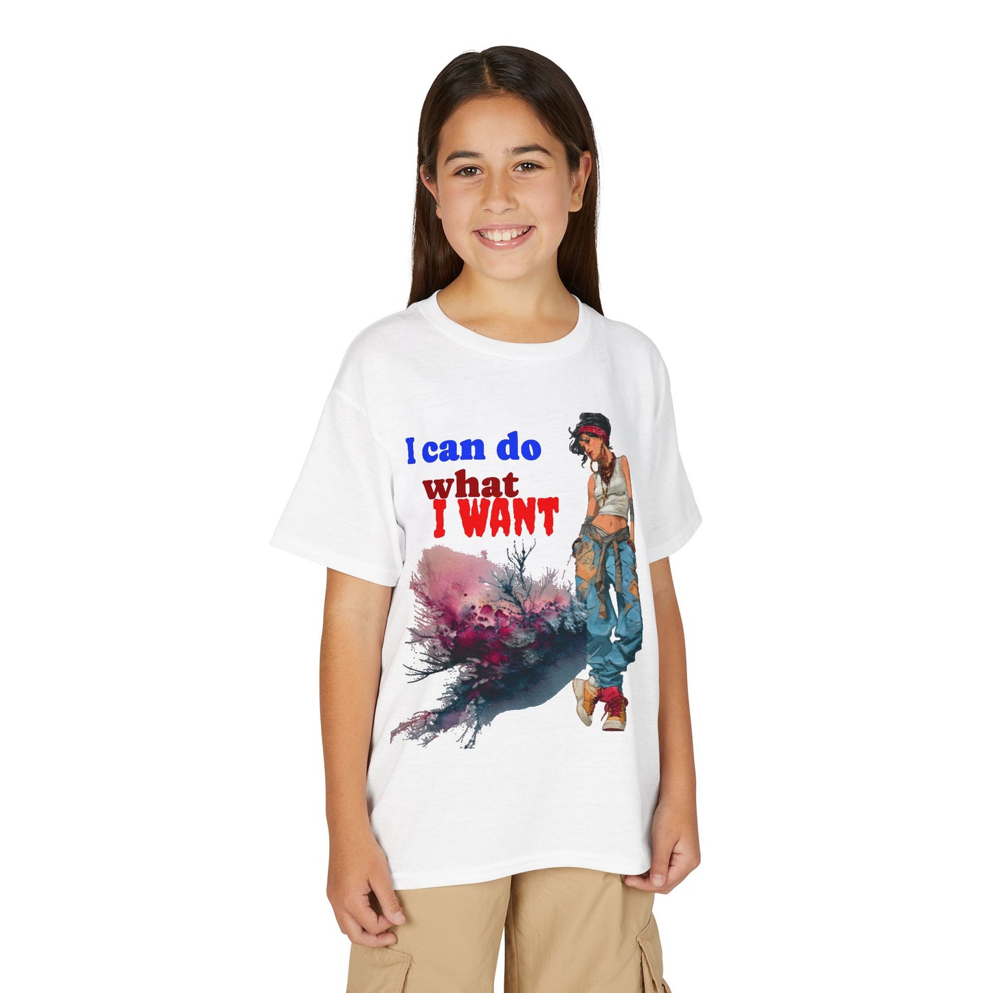 Girls Youth T-Shirt — "I Can Do What I Want" Street Style Graphic Tee