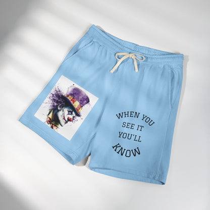 Clown Graphic Sweat Shorts — "When You See It You'll Know" Fleece Lounge Shorts