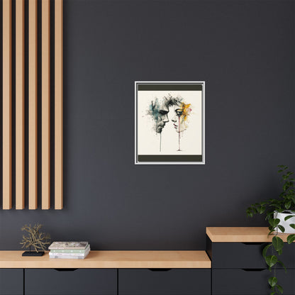 Framed Matte Canvas Art — Abstract Watercolor Faces Wall Print