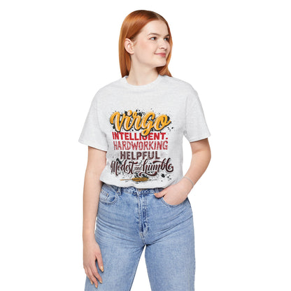 Virgo T‑Shirt for Her — "Intelligent, Hardworking, Helpful, Modest & Humble" Zodiac Tee