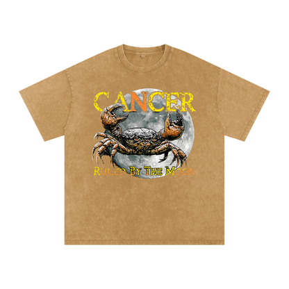 Snow Washed Oversized Cotton T-Shirt