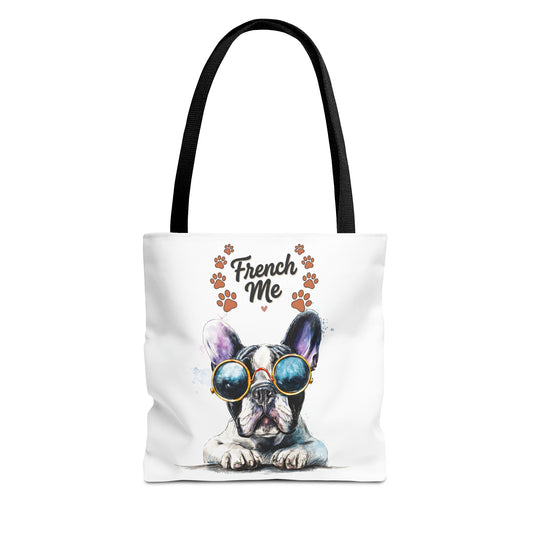 Frenchie Sunglasses Tote Bag — Cute French Bulldog Beach & Grocery Tote