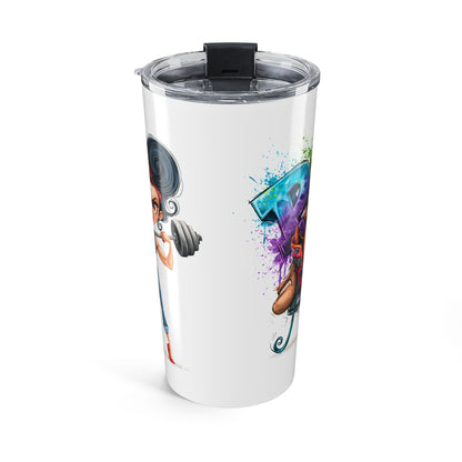 20oz Ceramic Tumbler with Colorful Graffiti Mermaid Design