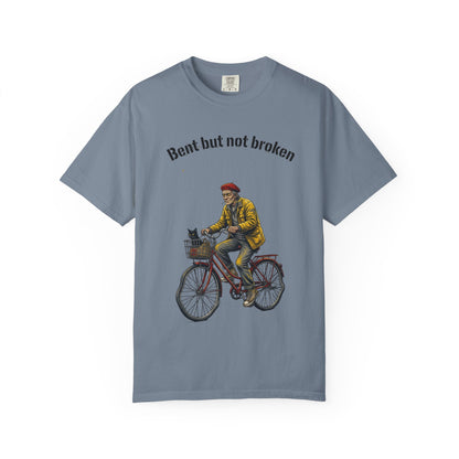 T-Shirt — "Bent but not broken" Vintage Bicyclist Graphic Tee