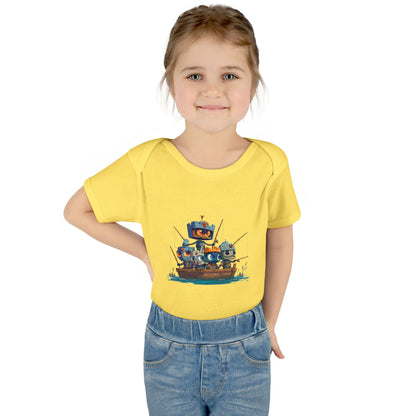 Infant Baby Rib Bodysuit-Baby Knights fishing