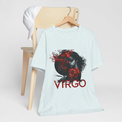 Virgo Fire Zodiac T‑Shirt for Her — Red Astrological Sign Tee