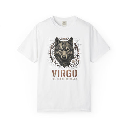 Virgo Wolf T-Shirt for Him — "The Heart of Order" Zodiac Tee