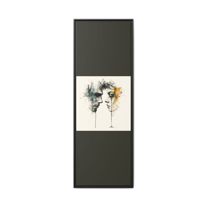 Framed Matte Canvas Art — Abstract Watercolor Faces Wall Print
