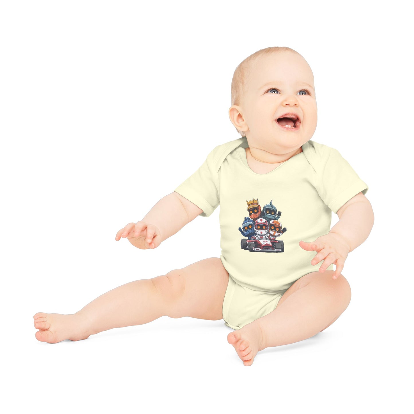 Baby Bodysuit — Cute Racing Kart Crew Graphic Organic Infant One-Piece