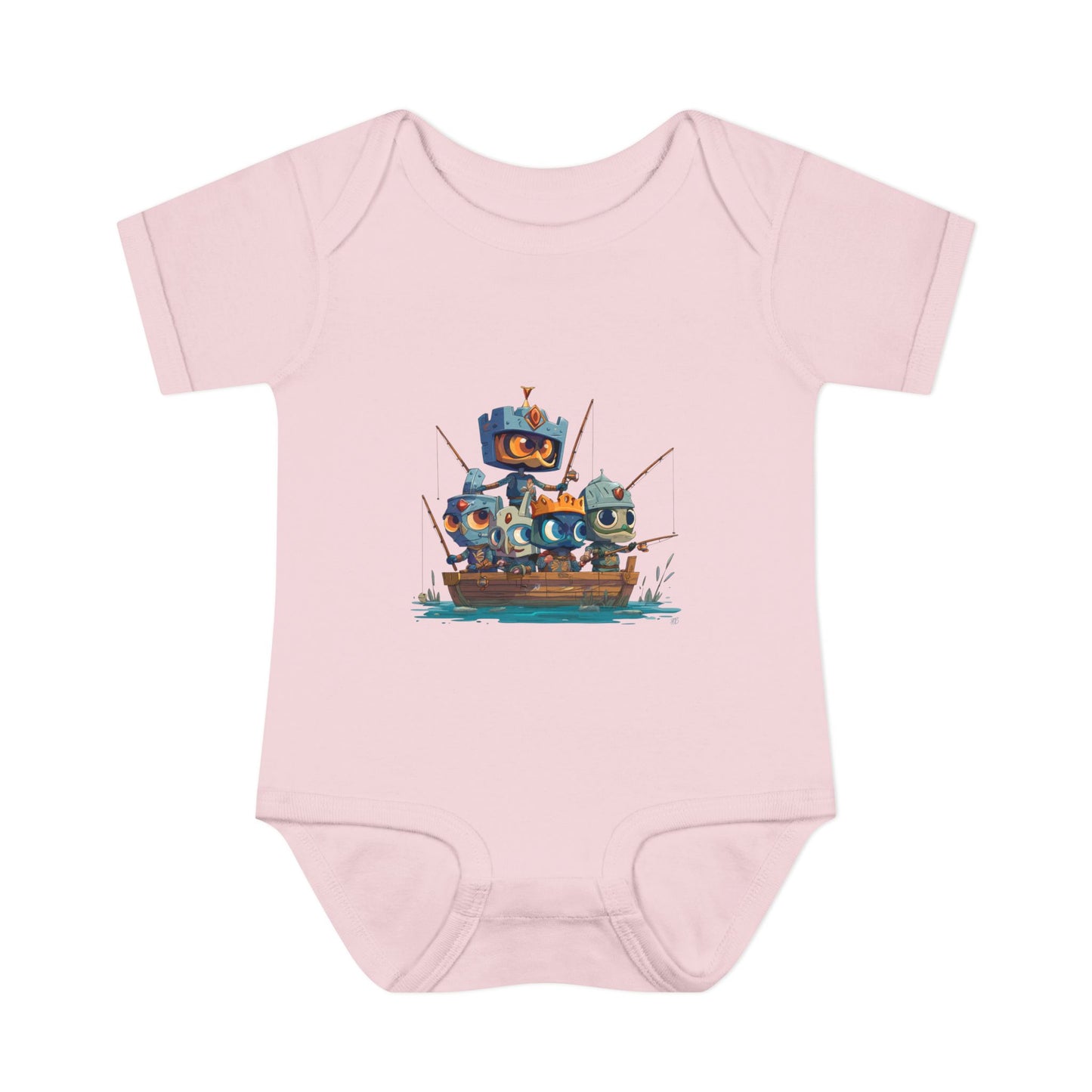 Infant Baby Rib Bodysuit-Baby Knights fishing