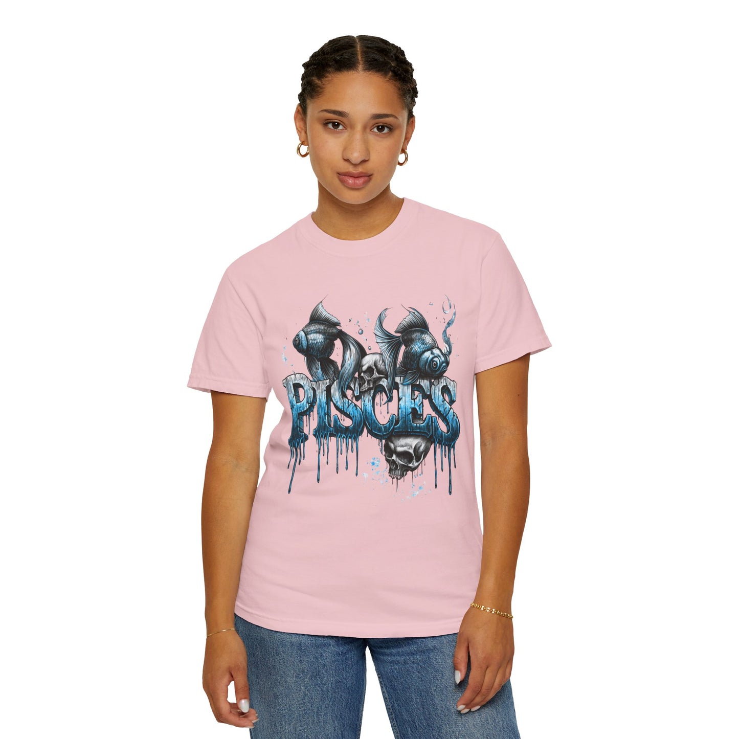 Pisces Zodiac T-Shirt — Artistic Drip Fish Graphic Tee