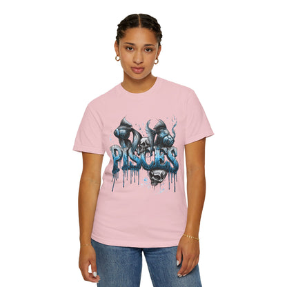 Pisces Zodiac T-Shirt — Artistic Drip Fish Graphic Tee