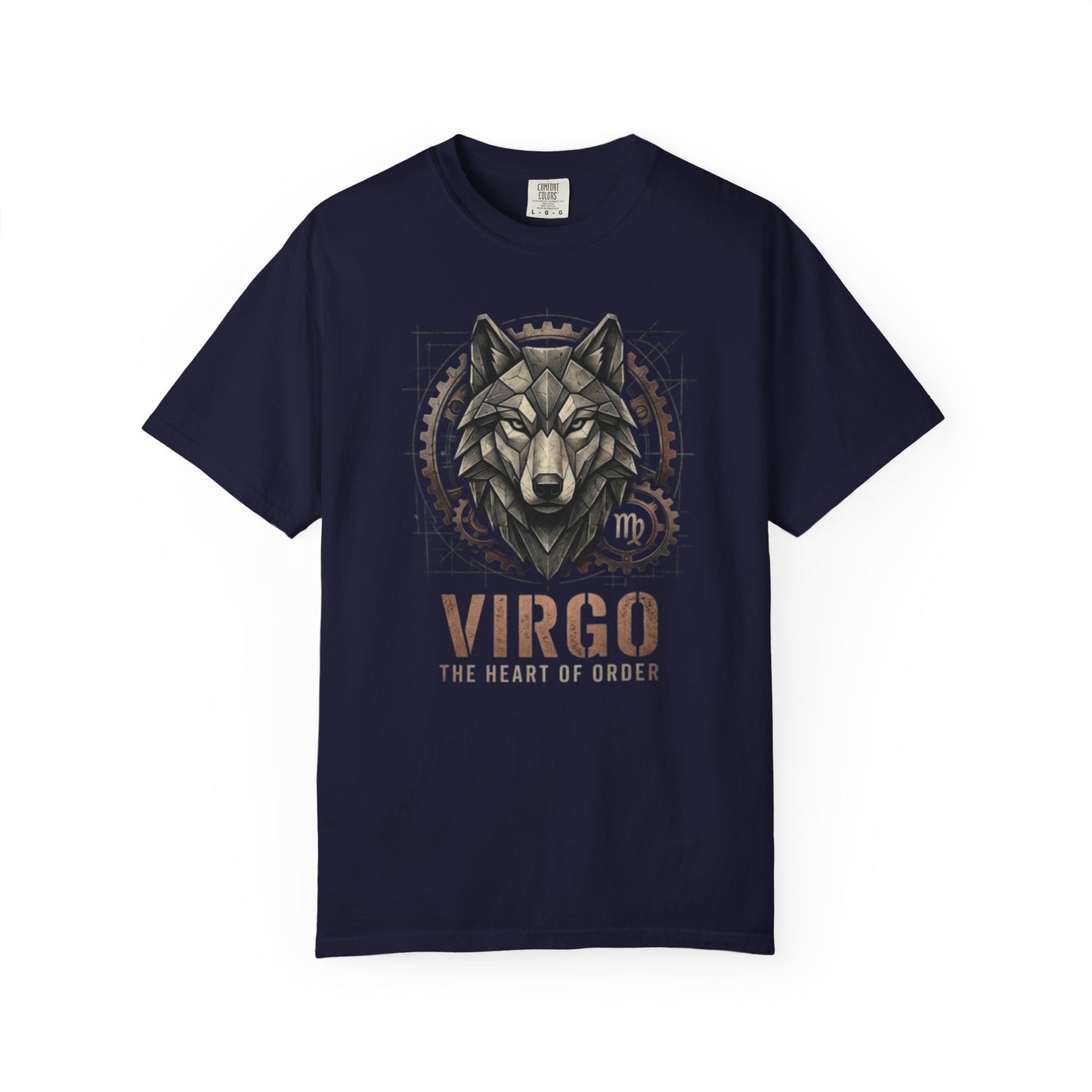 Virgo Wolf T-Shirt for Him — "The Heart of Order" Zodiac Tee
