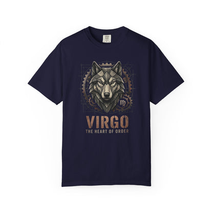 Virgo Wolf T-Shirt for Him — "The Heart of Order" Zodiac Tee