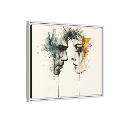 Framed Matte Canvas Art — Abstract Watercolor Faces Wall Print
