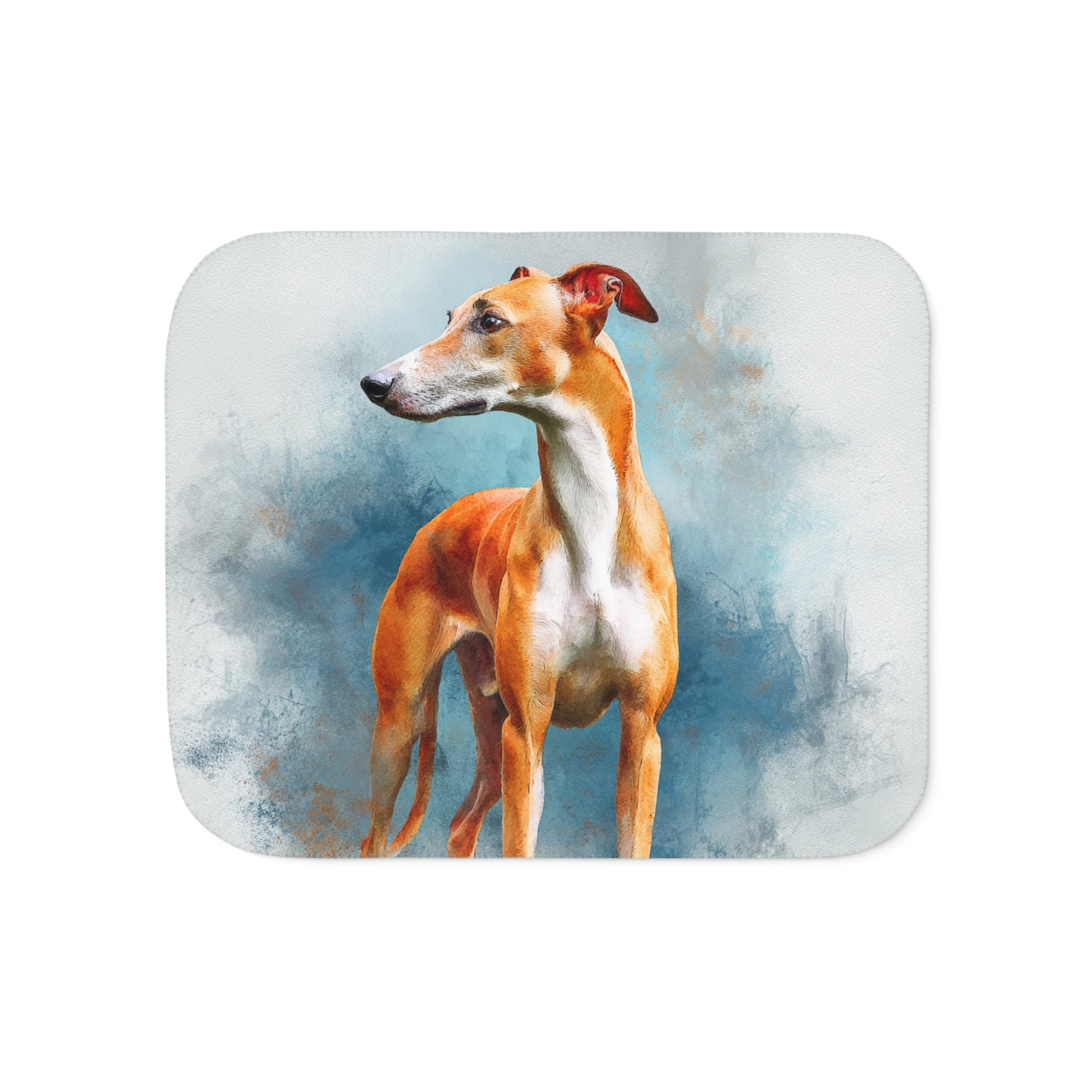 The Azawakh  West African sighthound Sherpa Blanket — Cozy Watercolor Dog Throw