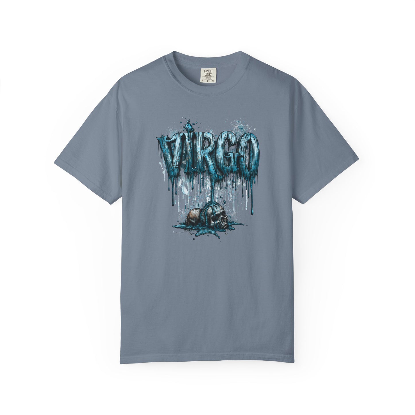 Virgo Graphic T-Shirt — Grunge Zodiac Tee with 'Virgo' Dripping Design