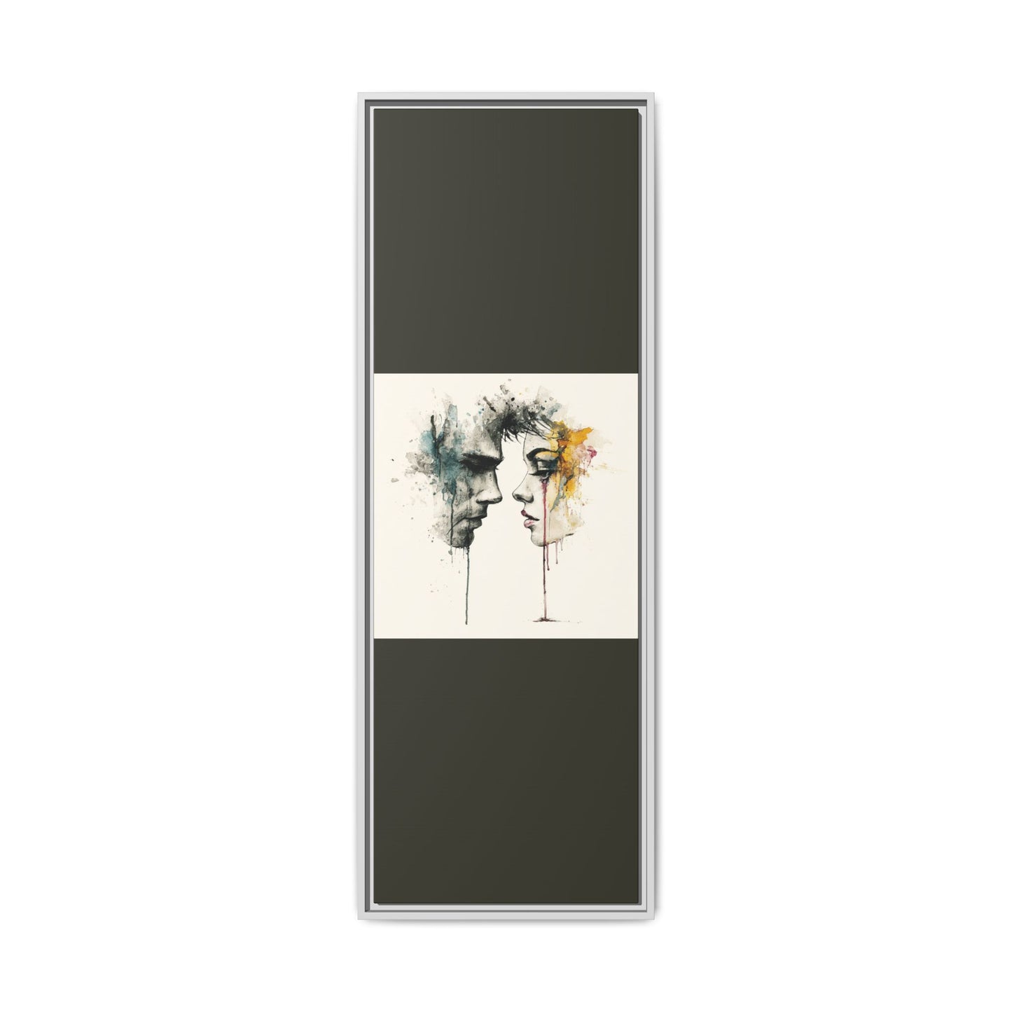 Framed Matte Canvas Art — Abstract Watercolor Faces Wall Print