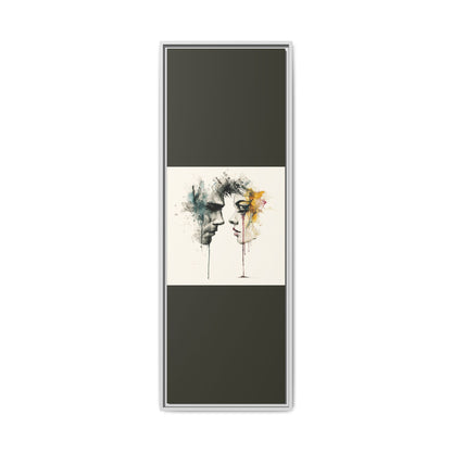 Framed Matte Canvas Art — Abstract Watercolor Faces Wall Print