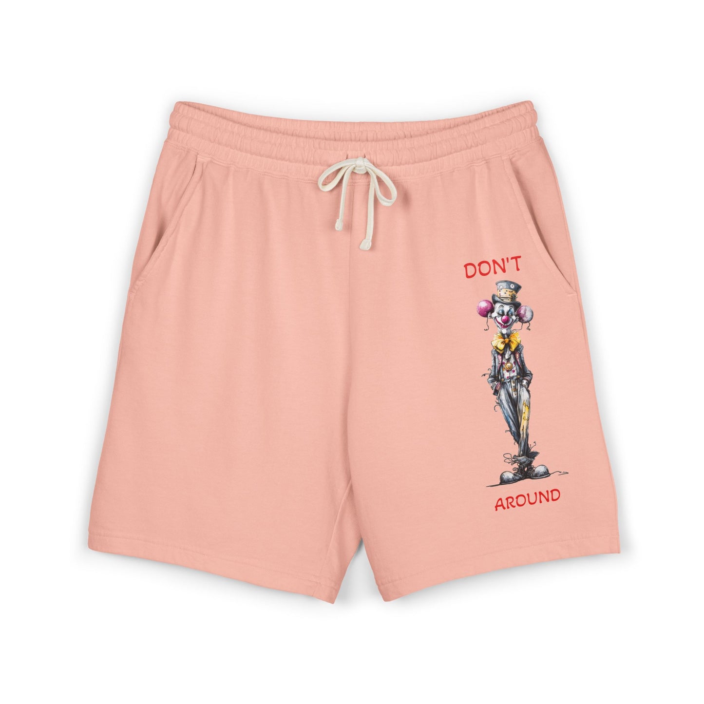 Don't Around Sweat Shorts — Graphic Clown Illustration Fleece Shorts