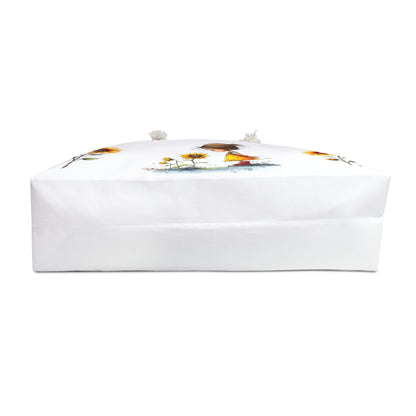 Sunflower Girl Weekender Bag — Cute Watercolor Travel Tote