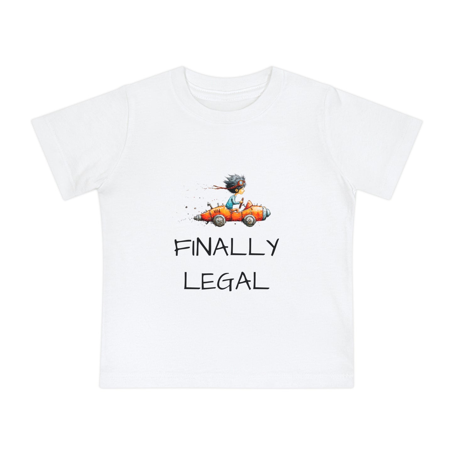 Baby T-Shirt "Finally Legal" Cute Car Design – Newborn & Infant Celebration Tee
