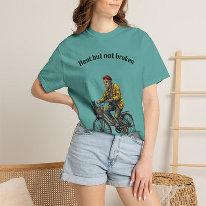 T-Shirt — "Bent but not broken" Vintage Bicyclist Graphic Tee