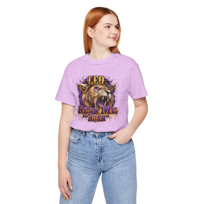 Leo-Hear Me Roar-Zodiac Unisex Jersey Short Sleeve Tee