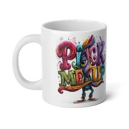 20oz Jumbo Mug - Colorful 'Work It Up' Motivational Art Coffee Cup
