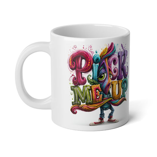 20oz Jumbo Mug - Colorful 'Work It Up' Motivational Art Coffee Cup