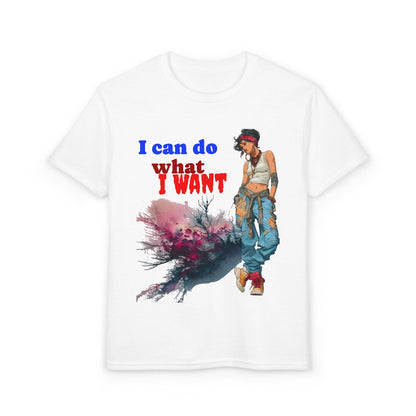 Girls Youth T-Shirt — "I Can Do What I Want" Street Style Graphic Tee