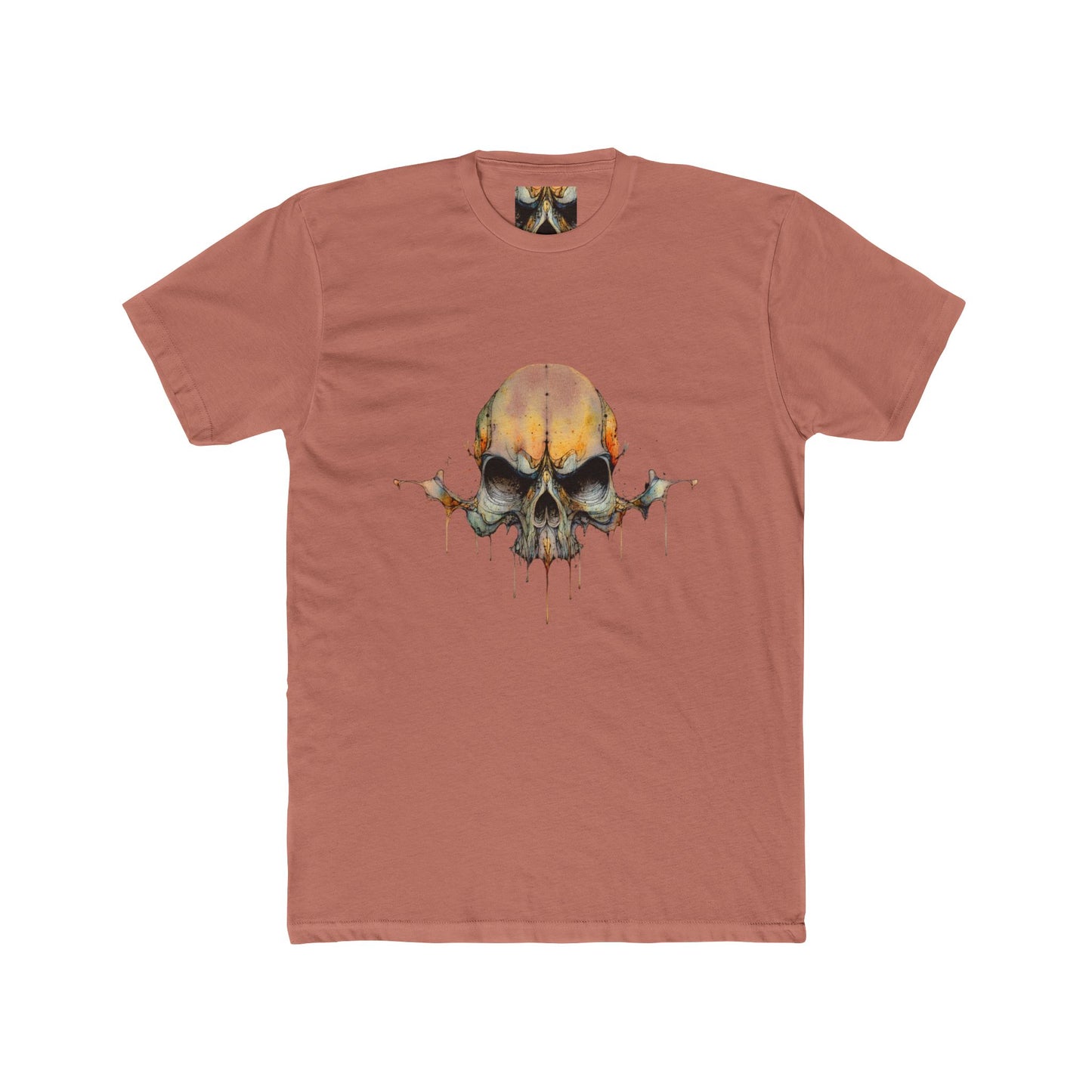 Skull Drip Graphic Tee — Watercolor Skull T-Shirt