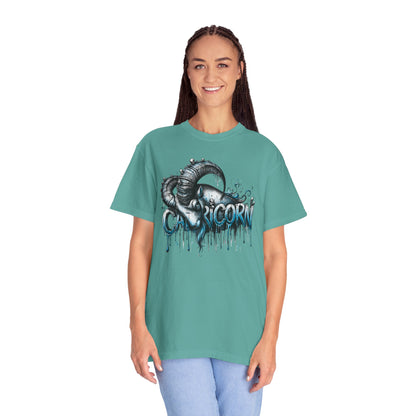 Capricorn-Zodiac Graphic Tee (Goat Horn Illustration)