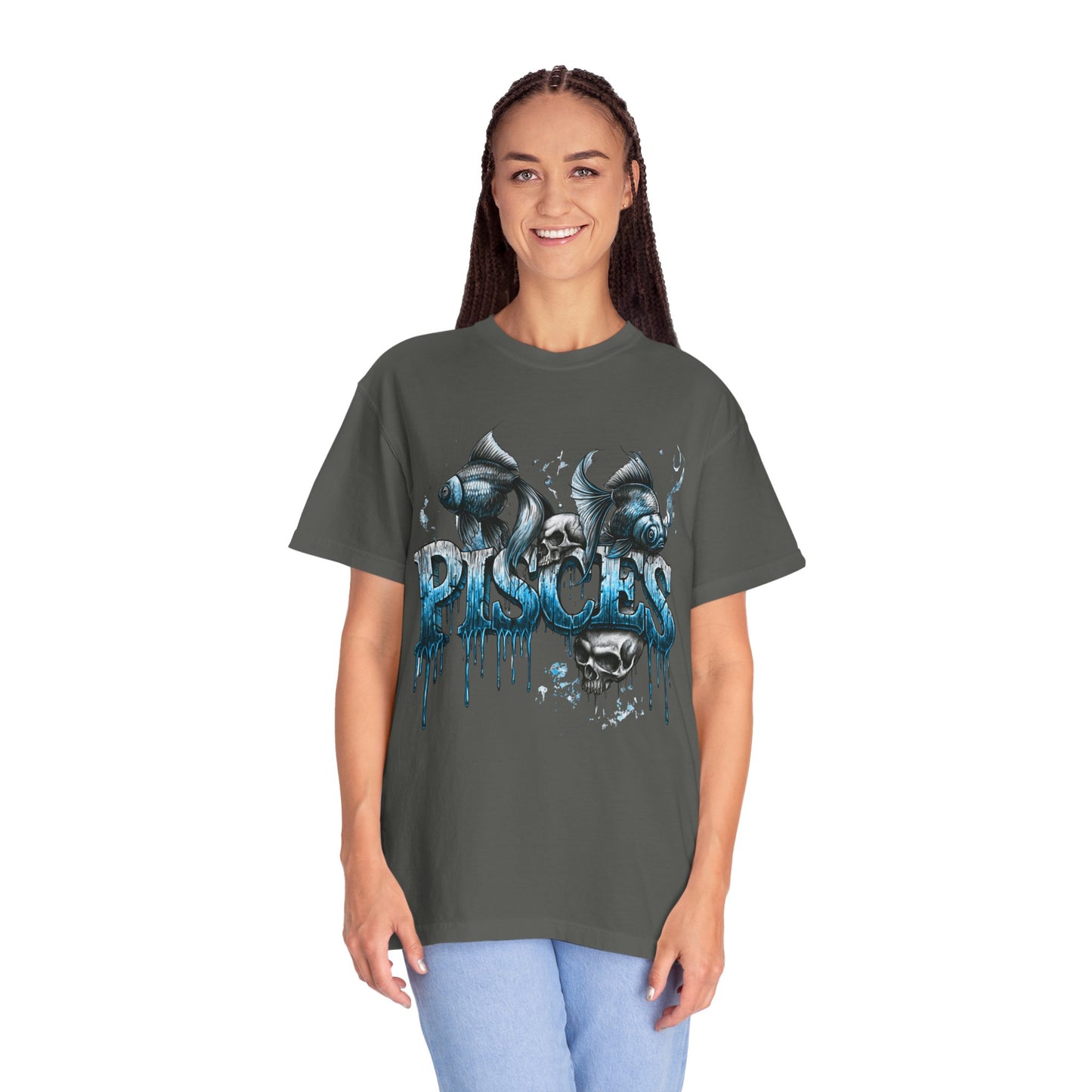 Pisces Zodiac T-Shirt — Artistic Drip Fish Graphic Tee