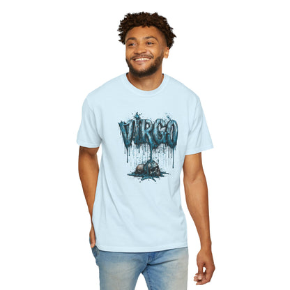 Virgo Graphic T-Shirt — Grunge Zodiac Tee with 'Virgo' Dripping Design