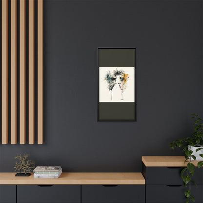 Framed Matte Canvas Art — Abstract Watercolor Faces Wall Print