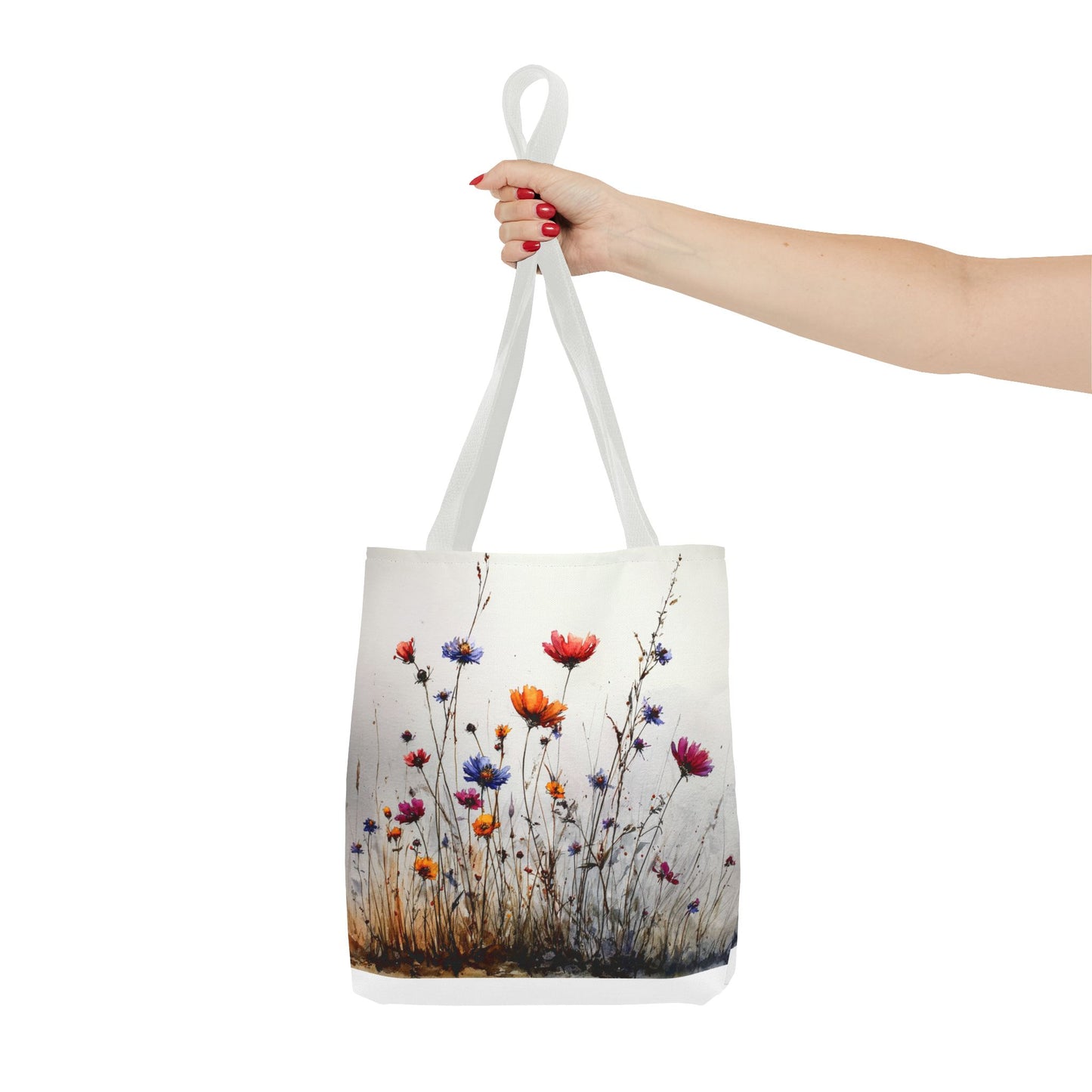 Floral Meadow Tote Bag — Colorful Wildflower All-Over Print Tote