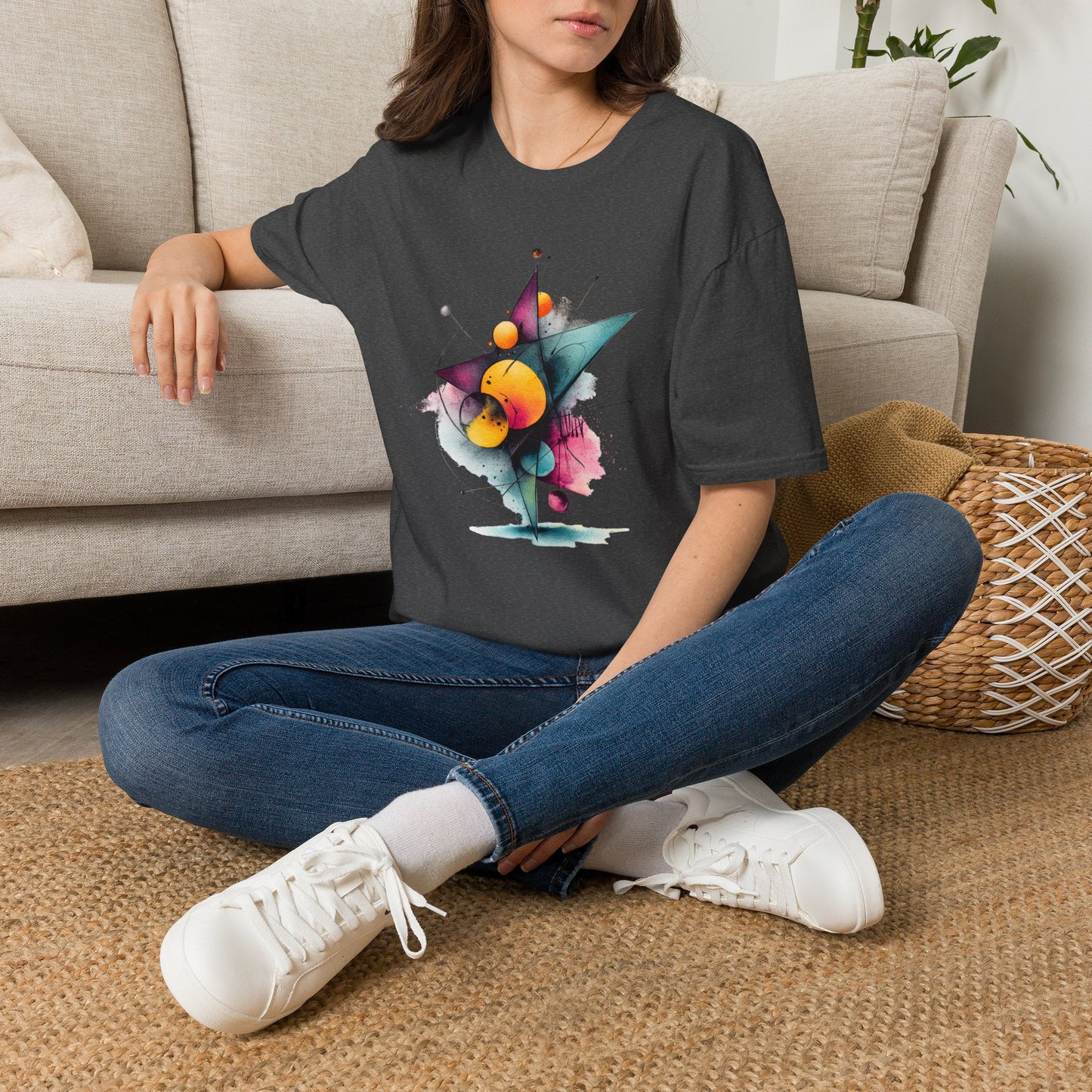 Abstract Geometric Planet Art T-Shirt