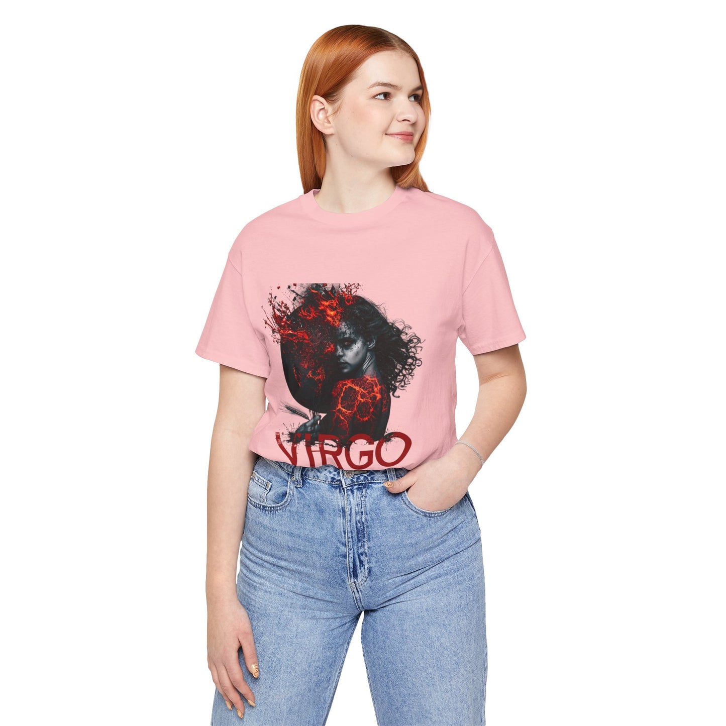 Virgo Fire Zodiac T‑Shirt for Her — Red Astrological Sign Tee