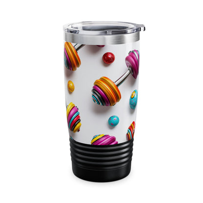 Colorful Dumbbell 20oz Tumbler - Fitness Motivational Stainless Drink Cup